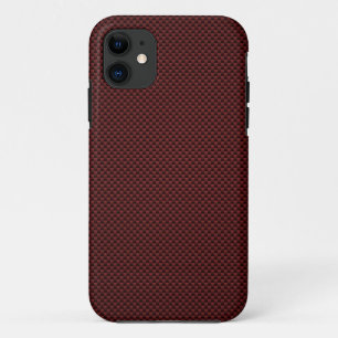 Ruby Red Carbon Fibre Style Print Decor iPhone 11 Case