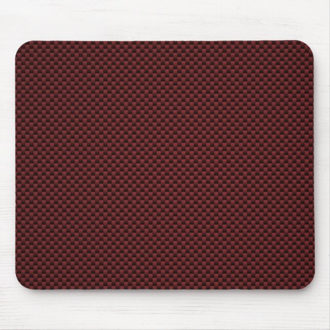 Ruby Red Carbon Fibre Style Print Decor Mouse Pad (Front)