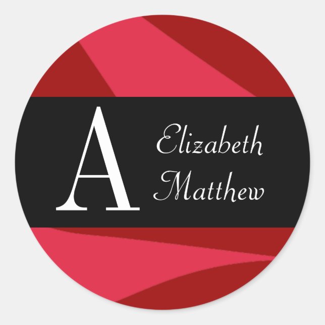 Ruby Red Customize Last and First Name Sticker (Front)