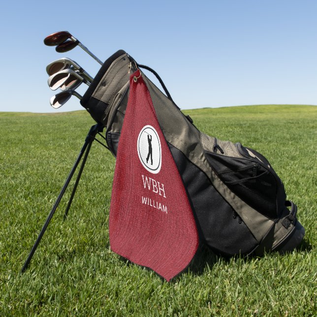 Ruby Red Denim Fabric Print, serviette de golf pou (Vert)