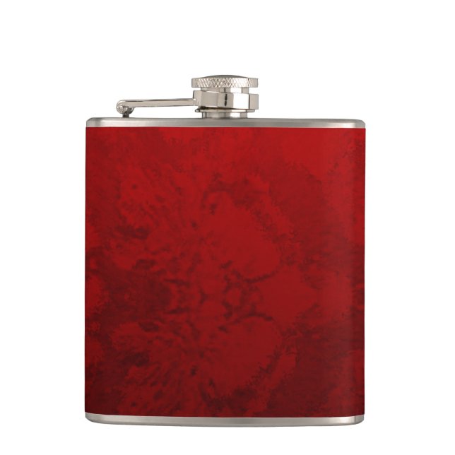 Ruby Red Design Hip Flask (Front)
