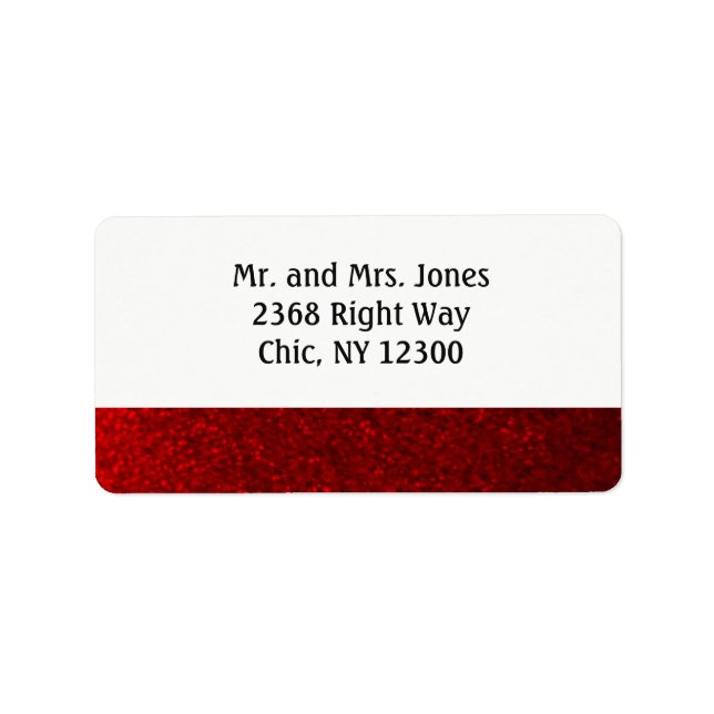 Ruby Red Faux Glitter New Address Label (Front)
