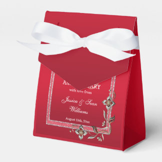 Ruby Red Gems & Glitter Ruby 40TH Wedding Favor Box