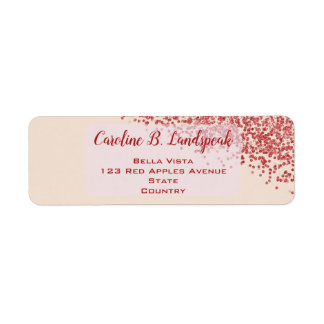 Ruby Red Glitter Champagne Birthday Return Address