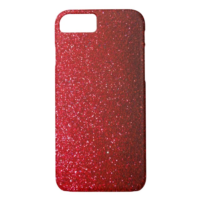Ruby Red Glitter Ombre Sparkles Modern Girly Glam Case-Mate iPhone Case (Back)