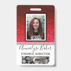 Ruby Red Glitter Professional CNA Nurse Photo Name