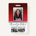 Ruby Red Glitter Professional CNA Nurse Photo Name