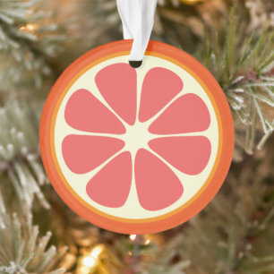 Ruby Red Grapefruit Juicy Sweet Citrus Fruit Slice Ornament