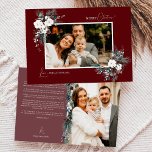 Ruby Red Greenery Vintage Christmas Two Picture Holiday Card<br><div class="desc">Welcome to our enchanting Ruby Red Greenery Vintage Christmas Two Picture Holiday Card design, where vintage charm meets modern elegance. This design features intricate watercolor greenery and subtly elegant calligraphy with simple typography, capturing the essence of traditional coziness and rustic cottage core. With a touch of retro flair and a...</div>
