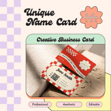 Ruby Red Groovy Editable Business Card for Studio
