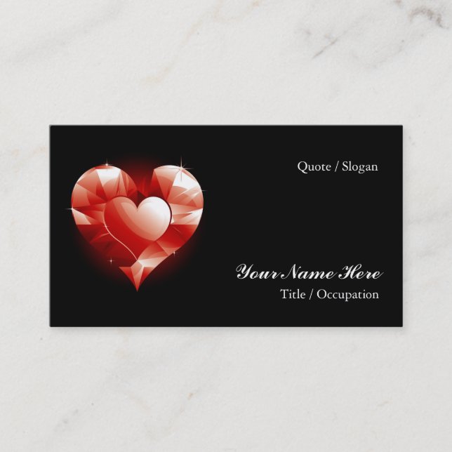 Ruby Red Heart Business Card (Front)