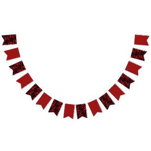 Ruby Red Heart Gems Bunting Flags