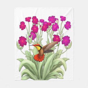 Ruby Red Jungle Hummingbird Fleece Blanket