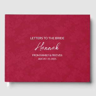 Ruby Red Letters to the Bride Keepsake Notebook Guest Book