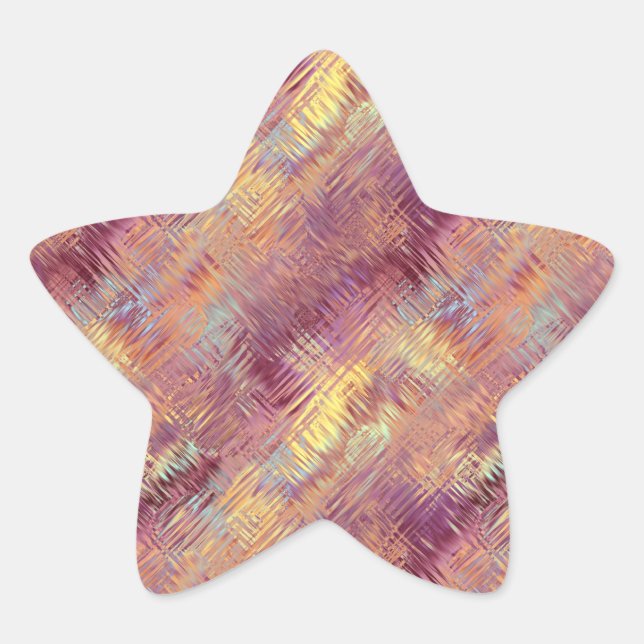 Ruby Red Liquid Pattern Star Sticker (Front)