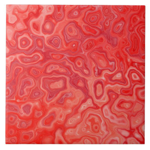 Ruby Red Marble Molten Lava Pattern Tile