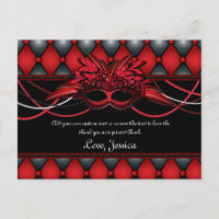 Ruby Red Masquerade Thank You Cards