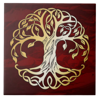 Ruby Red Medieval Witchcraft Ritual Alter Offering Tile