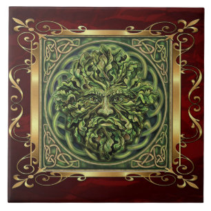 Ruby Red Medieval Witchcraft Ritual Alter Offering Tile