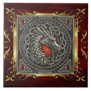 Ruby Red Medieval Witchcraft Ritual Alter Offering Tile