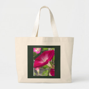 Ruby Red Morning Glory  Large Tote Bag