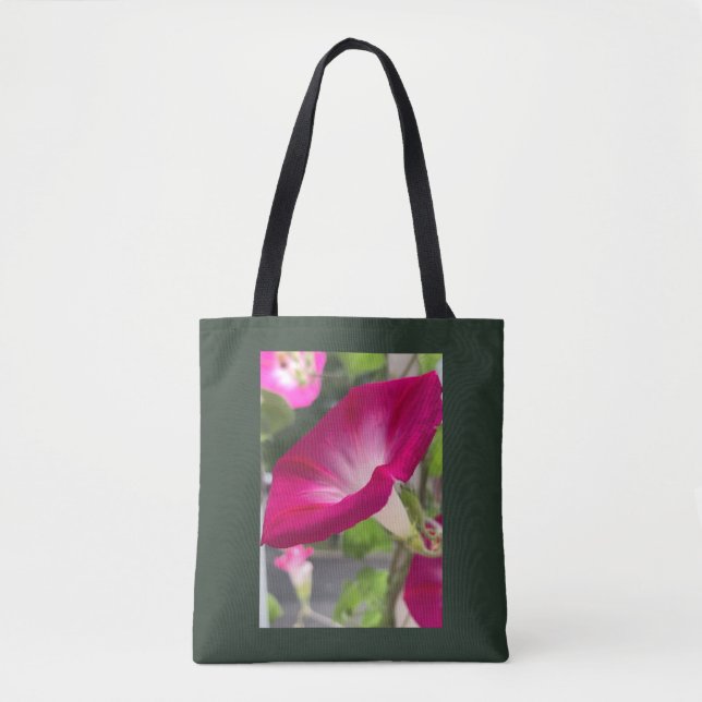 Ruby Red Morning Glory Tote Bag (Front)