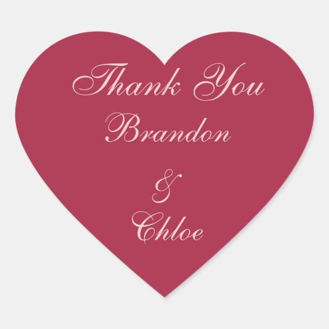 Ruby Red, Pink and Pearls Thank You Sticker (Front)