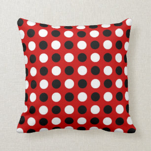 Ruby Red Polka Dots Throw Pillow