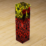 RUBY RED RIBBON, BLACK GOLD ART NOUVEAU DAMASK WINE GIFT BOX<br><div class="desc">Elegant gold gift box with vibrant 3D red ruby gemstone , classy, unique Art Nouveau damask, easily customizable with your text and initials as a wedding ceremony, nuptial announcement , sweet 16 , save-the-date , thank you , baby showers, bridal showers, quinceanera birthday parties, Bat Mitzvah, romantic engagement showers, Christmas,...</div>