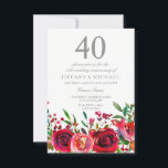 Ruby Red Rose 40th Wedding Anniversary Invitation<br><div class="desc">Ruby Red Rose 40th Wedding Anniversary Invitation
Matching collection in Niche and Nest store.</div>