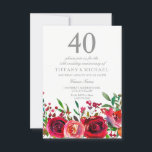 Ruby Red Rose 40th Wedding Anniversary Invitation<br><div class="desc">Ruby Red Rose 40th Wedding Anniversary Invitation
Matching collection in Niche and Nest store.</div>
