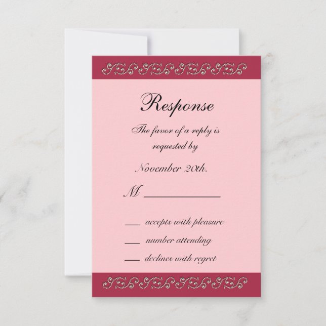 Ruby Red, rose et perles RSVP (Devant)