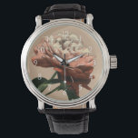 Ruby Red Rose with White Accents Watch<br><div class="desc">A Chariklia Zarris original,  this ruby red rose stretches toward a light illuminating its petals. Is it the sun shining on the rose,  or an artificial light? A great piece with which to start your art collection!</div>