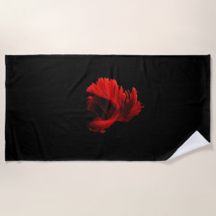 Ruby Red Siamese Fighting Fish Beach Towel