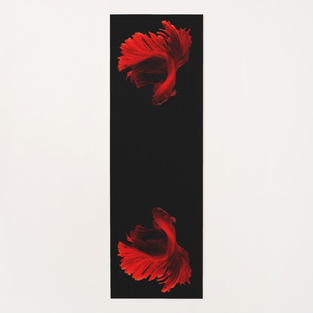 Ruby Red Siamese Fighting Fish Yoga Mat (Front)
