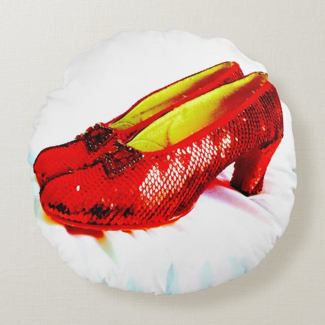 Ruby Red Slippers Shoes Throw Pillow Decor! (Front)