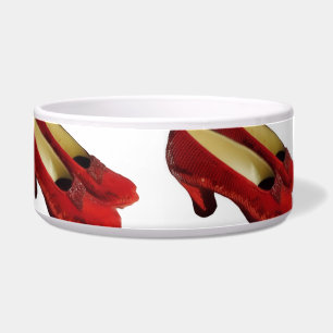 Ruby Red Slippers Shoes Wicked Ceramic Pet Bowl!