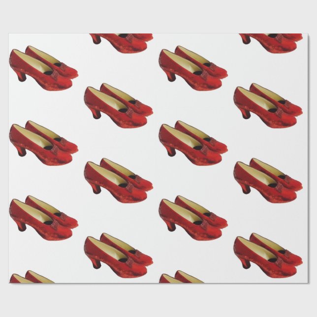 Ruby Red Slippers Shoes Wrapping Paper for Oz fans (Flat)