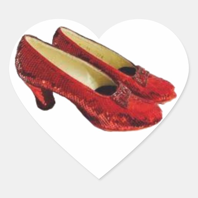 Ruby Red Slippers Wizard of Oz Wicked Stickers! Heart Sticker (Front)