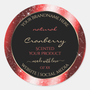 Ruby Red Sparkle Glitter Frame Product Label