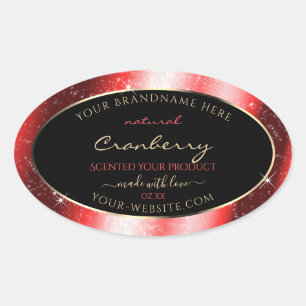 Ruby Red Sparkle Glitter Frame Product Label