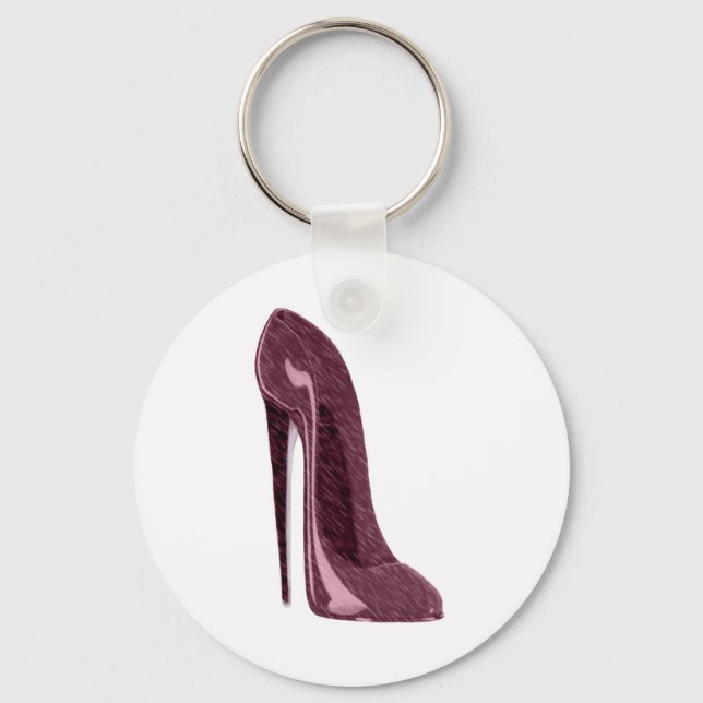 Ruby Red Stiletto Shoe Keychain (Front)