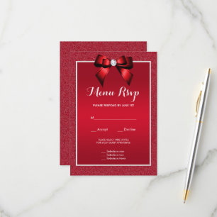 Ruby Red & Stylish Gem Mariage Menu RSVP