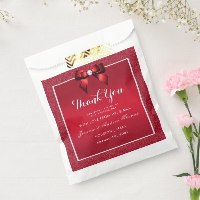 Ruby Red & Stylish Gem Wedding Favour Bag (Sealed)