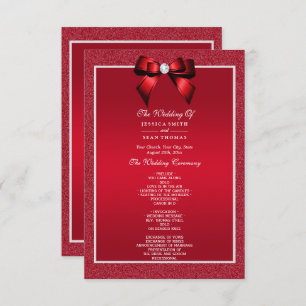 Ruby Red & Stylish Gem Wedding Program