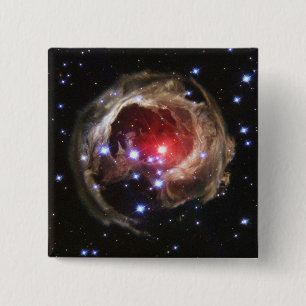 Ruby Red Supergiant Star Dust 2 Inch Square Button