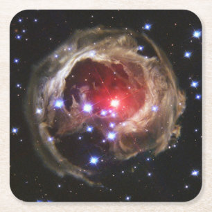 Ruby Red Supergiant Star Dust Square Paper Coaster