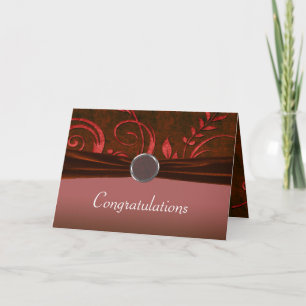 Ruby & Red Velvet Wedding Swirl Card