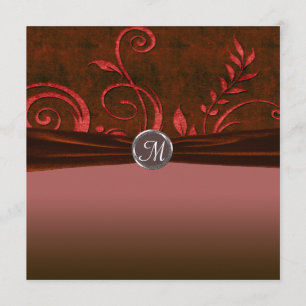Ruby & Red Velvet Wedding Swirl Invitation