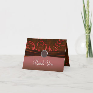 Ruby & Red Velvet Wedding Swirl Thank You Card